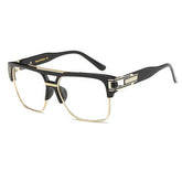 Ken Oversized Luxury Squre Metal Eye Glasses Frame Rectangle Frames Southood Black